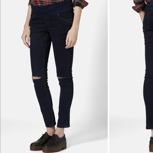 Topshop Jamie Moto Maternity Jeans, Black size 10